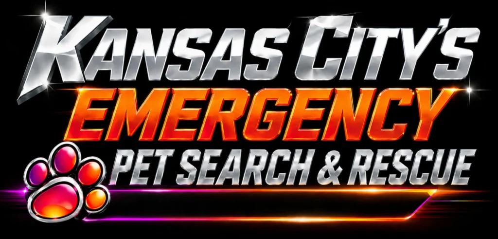 KC Pet Search and Rescue emergency lost dog and lost cat recovery team graphic
